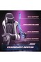 Gaming Office, Computer Chair PC Chair with Massage Lumbar Support (Black and White) - 4