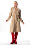 Long Sleeve Sparkly V-Neck Autumn and Winter Embroidered Short Double Muslin Dress Mink Vzn - 5