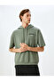 Half Sleeve Hooded Cotton Blended Slogan Printed Oversize Sports Sweatshirt - 3