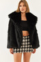 Women's Black Collared Lined Premium Fur Mbms037 60501037 - 5