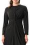 Long Sleeve Athena Knot Detailed Autumn and Winter Midi Length Authentic Combed Cotton Viscose Dress Gray Gray - 5