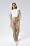 Crew Neck Knitwear Detailed Gigi Sweatshirt - Beige - 4