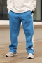 Men's Baggy 3 Thread Raised Stripe and Grass Detailed Blue Premium Sweatpants Mz8070 - 4