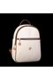 Women's Medium Size Backpack Cream Tan Brown Lacste