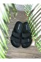 Pc-7241 Double Band Orthopedic Daily Women's Slippers Black Nubuck