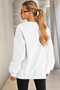 Women's Crew Neck Basic Oversize Sweatshirt Ecru - 3