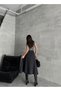 Women's High Waist Midi Length Elastic Waist Flared Denim Skirt - 4
