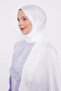 Ecru Hexagon Pattern Diamond Shawl - 2