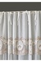 Fleur Ecru Beige Linen Look Embroidered Tulle Kitchen Curtain – Farbela Panel with Border (Width X Length) - 5