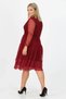 Women's New Season Tulle-Detail Double-Breasted Collar Plus Size Dress Apcx14 - 7