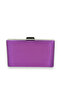 Purple Satin Evening Bag - with Silver Case and Chain, for Wedding and Engagement