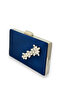 Navy Blue Color Satin Crystal Stone Evening Dress Bag Evening Bag Henna Bridal Bag Clutch - 2