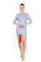 Gray Yan Ruched Corded Fabric Dress 9164m - 2