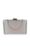 Silver Gray Satin Case Stone Evening Dress Bag Night and Portfolio - 4