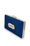 Navy Blue Color Satin Crystal Stone Evening Dress Bag Evening Bag Henna Bridal Bag Clutch - 2
