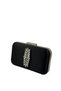 Black Color Satin Silver Case Silver Stone Evening Dress Bag Evening Bag Portfolio - 2