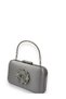 Gray Color Satin Silver Case Silver Stone Handle Evening Dress Evening Bag Portfolio - 2