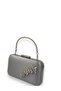 Gray Color Satin Silver Case Silver Stone Handle Evening Dress Evening Bag Portfolio - 2