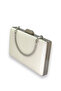 Ecru Crystal Patterned Matte Leather Metal Handle Evening Dress Bag Evening Bag Henna Wedding Engagement Bag - 4