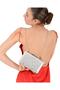 Silver Lame Color Plated Satin Crystal Stone Evening Dress Bag Evening Bag - 6