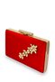 Red Color Satin Crystal Stone Evening Dress Bag Evening Bag Henna Bridal Graduation Bag - 2