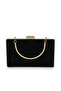 Black Color Suede Metal Handle Evening Bag Evening Bag Henna Prom Invitation - 3