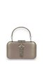 Skin Color Satin Silver Case Silver Stone Handle Evening Dress Evening Bag Portfolio