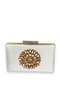 Ecru Pearl White Color Satin Crystal Stone Evening Dress Bag Evening Bag Henna Graduation Bag