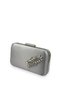 Silver Gray Color Satin Silver Case Silver Stone Evening Dress Bag Evening Bag Portfolio - 2