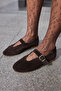 Potter Women's Brown Real Suede Ballet Flats - 2