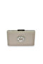 Skin Nude Color Non-Scratch Satin Silver Stone Evening Dress Bag