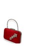 Red Color Satin Silver Case Silver Stone Handle Evening Dress Evening Bag Portfolio - 2