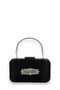 Black Color Satin Silver Case Silver Stone Handle Evening Dress Evening Bag Portfolio