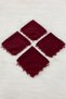 Burgundy Crystal Glass Beaded Bride Groom Handkerchief, 5 Pieces, Wedding Henna Circumcision Engagement Halay Bridesmaid Gift - 3