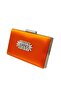 Orange Satin Evening Dress Bag Night Portfolio with Silver Case - 2
