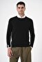 Men's Crew Neck Knitwear Sweater Black 20w150