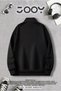 Half Zipper Star Printed Black Women's Sweatshirt - 2