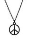 Peace Sign Symbol Peace Necklace - Black Color Classic with Chain - 2