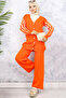 4064 Knitwear Set with Patterned Sleeves Orange