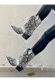 Tokyo Gray Snake Skin Gusseted Short Dallas Boots - 2