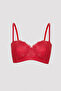 Red Bra with Lotus Embroidery Detail - 6