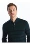 LCWAIKIKI Classic Stand Collar Long Sleeve Striped Men's Knitwear Sweater - 2