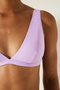 Basic Deep V Model Lilac Bikini Top - 4