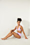 Basic Deep V Model Lilac Bikini Top