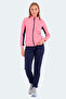 Rector Women's Fuchsia Tracksuit Set with Zipper, Stand Collar and Pockets - 7