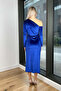 Cobalt Blue Layla One Shoulder Velvet Dress - 4