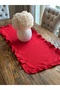 Aura Cotton Stain-Resistant Vintage Full Ruffle Red Runner - 3