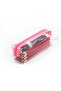 Pink Zippered Quality Pvc Transparent Pen Holder Makeup Bag Pencil Case