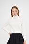 Collared Pullover with Snap Fasteners 1050 Ecru - 3