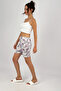 Women's 100% Cotton Single Jersey Patterned Soft Basic Mini Shorts Lilac With Branches - 7